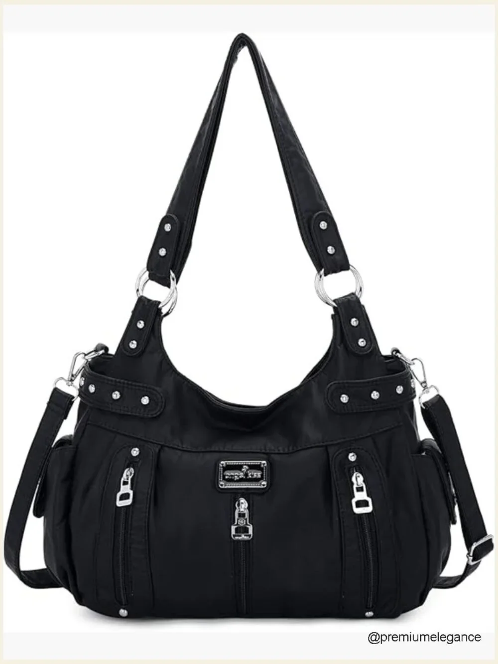 Washed Faux Leather Crossbody Hobo Satchel Shoulder Handbag Tote Purse